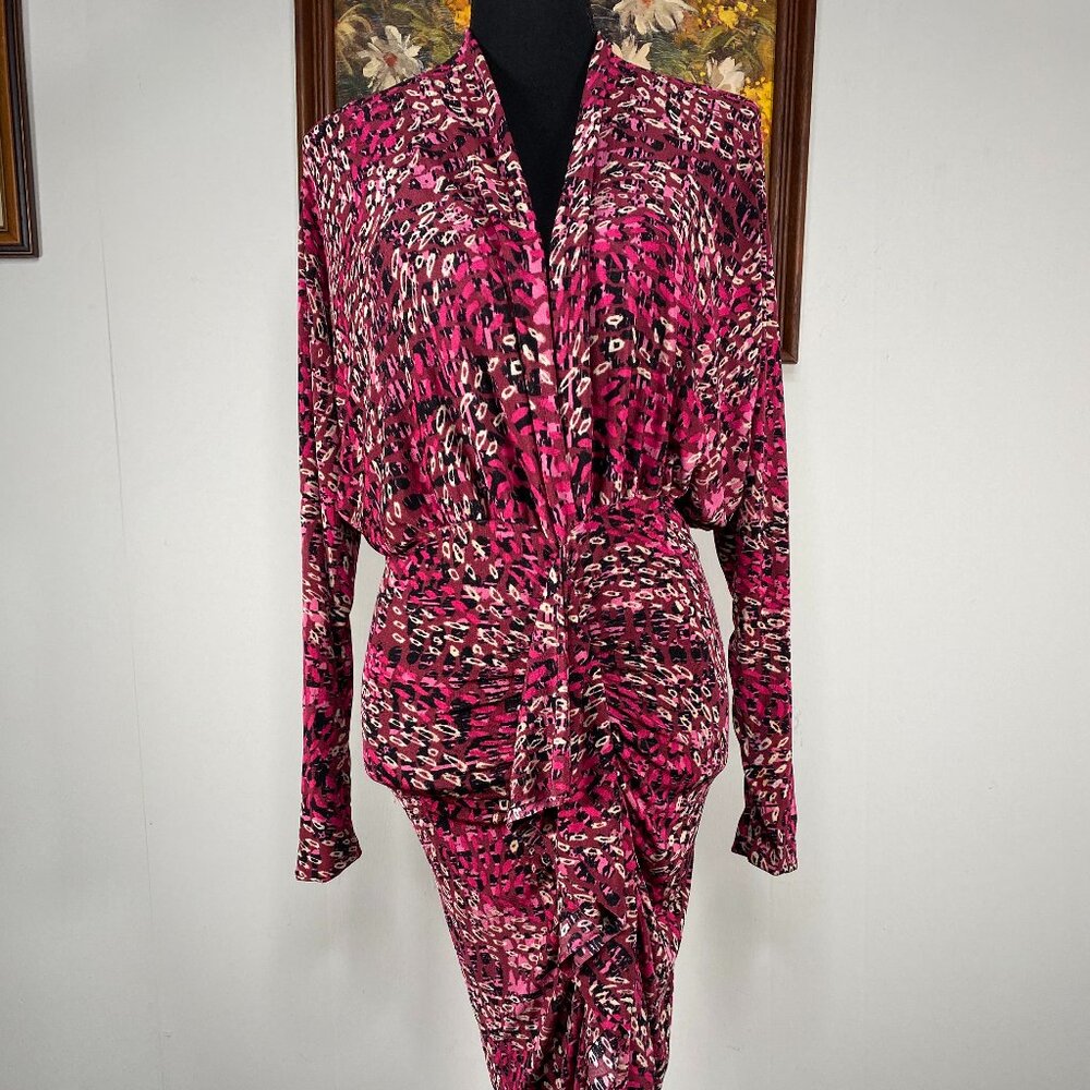 Philthy Ragz Faux Wrap Dress Women's "XS" V-neck Multicolor Abstract Casual